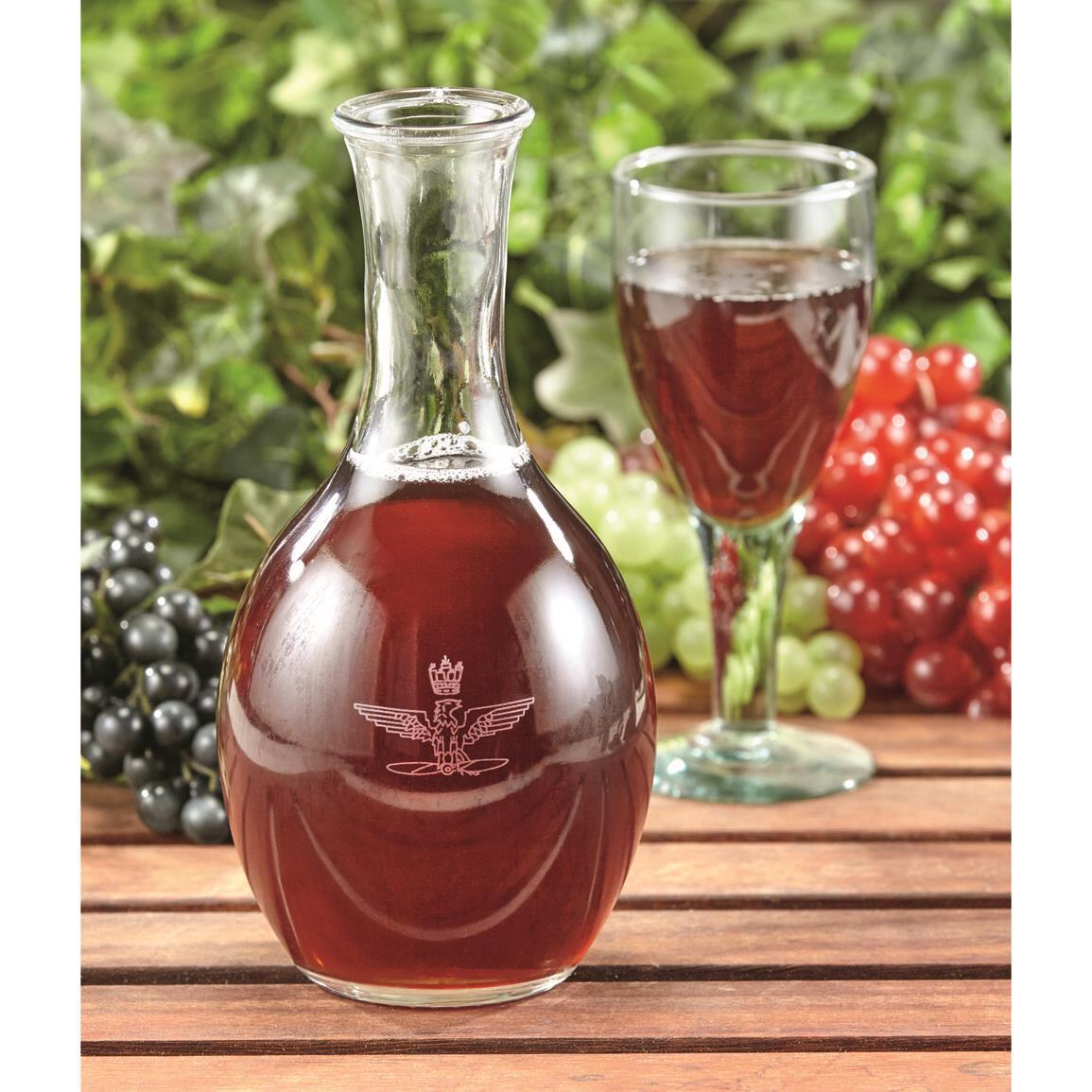 Italian Military Surplus Glass Wine Carafe, 2 Pack, Used